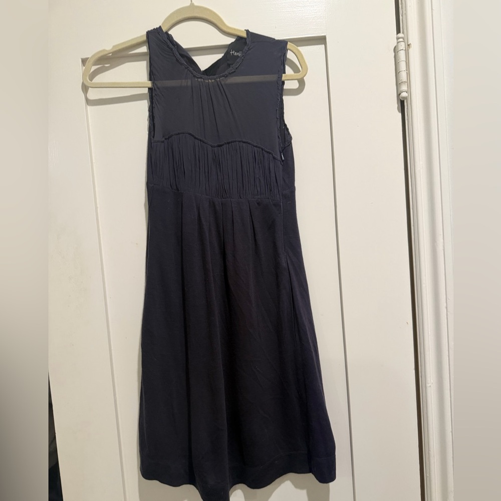 Elegant Black Navy Sleeveless knee Hanii y Dress